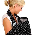 BebeChic - Oeko-Tex Certified Cotton Breastfeeding Covers, Boned Nursing Tops – Black/White Dot
