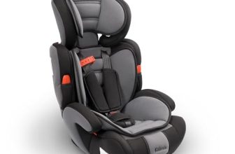 Kidoola Adjustable Car Seat for Toddlers & Children - Safety Certified Booster Seat, Padded & Comfortable with 3 Adjustable Age Functions & Straps, Up to 12 Years - ECE R44/04 (Grey & Black)