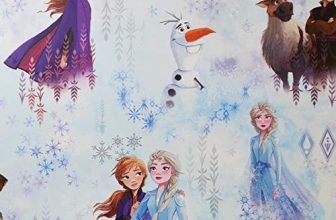 YöL Kids Disney Frozen Wallpaper Anna Elsa Olaf Snow Ice Blue Teal Sven Kristoff Full Roll